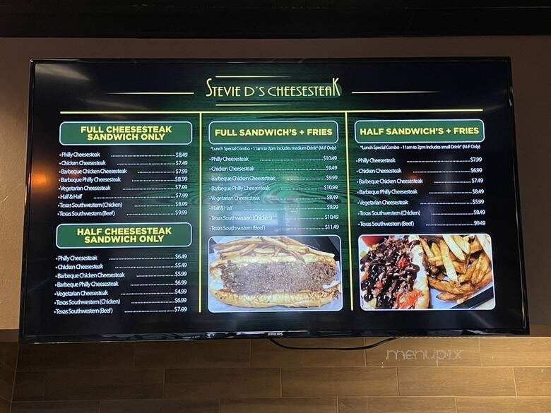 Stevie D's Cheesesteak - Mansfield, TX menu_pic