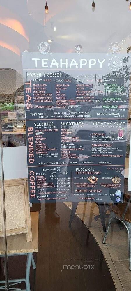 Tea Happy - Los Angeles, CA menu_pic