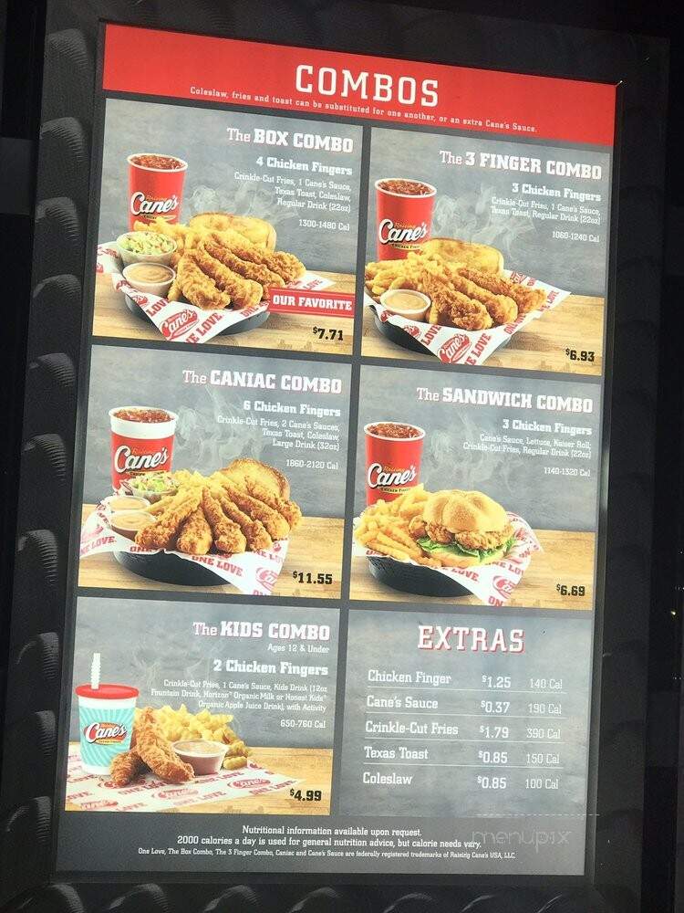 Raising Cane's Chicken Fingers - Houston, TX menu_pic