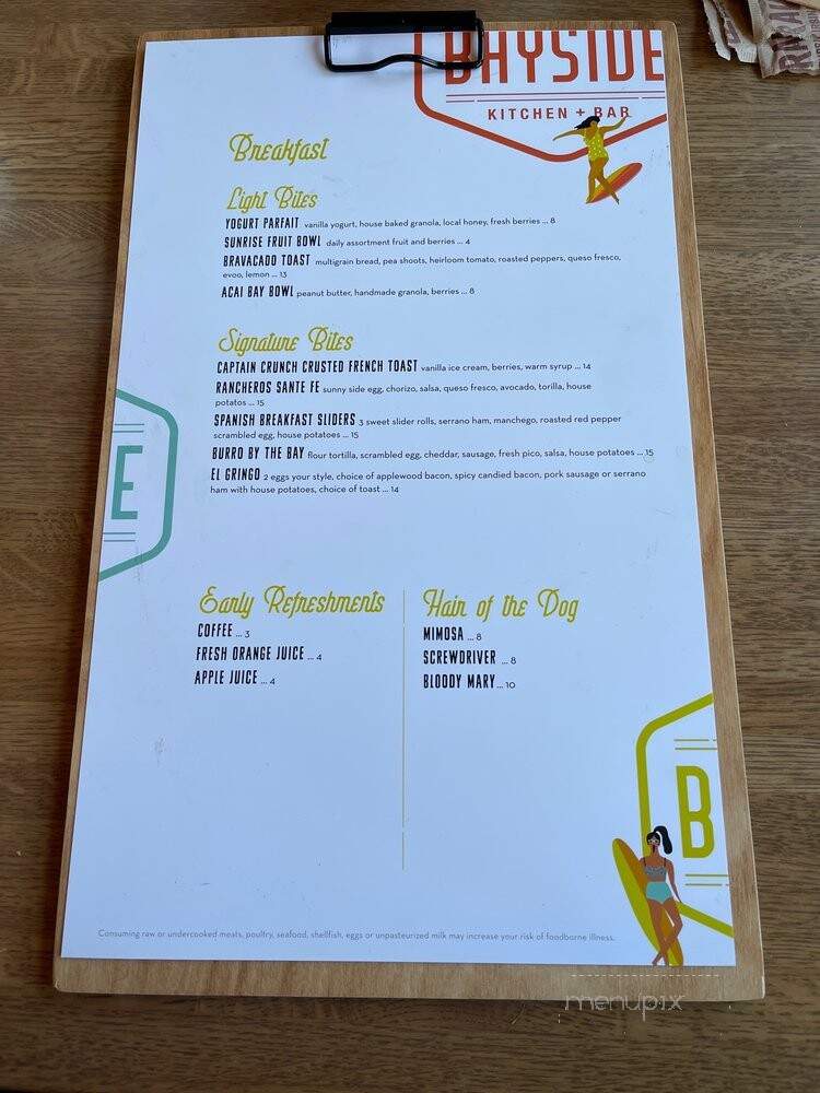 Bayside Kitchen + Bar - San Diego, CA menu_pic