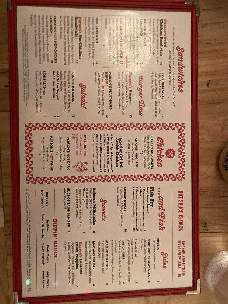 Parson's Chicken & Fish - Chicago, IL menu_pic