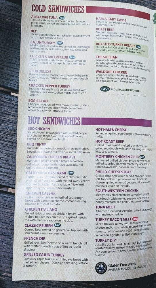 Sequoia Sandwich Company - San Luis Obispo, CA menu_pic