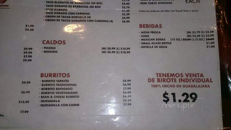 Torta Ahogadas El Rey - El Monte, CA menu_pic