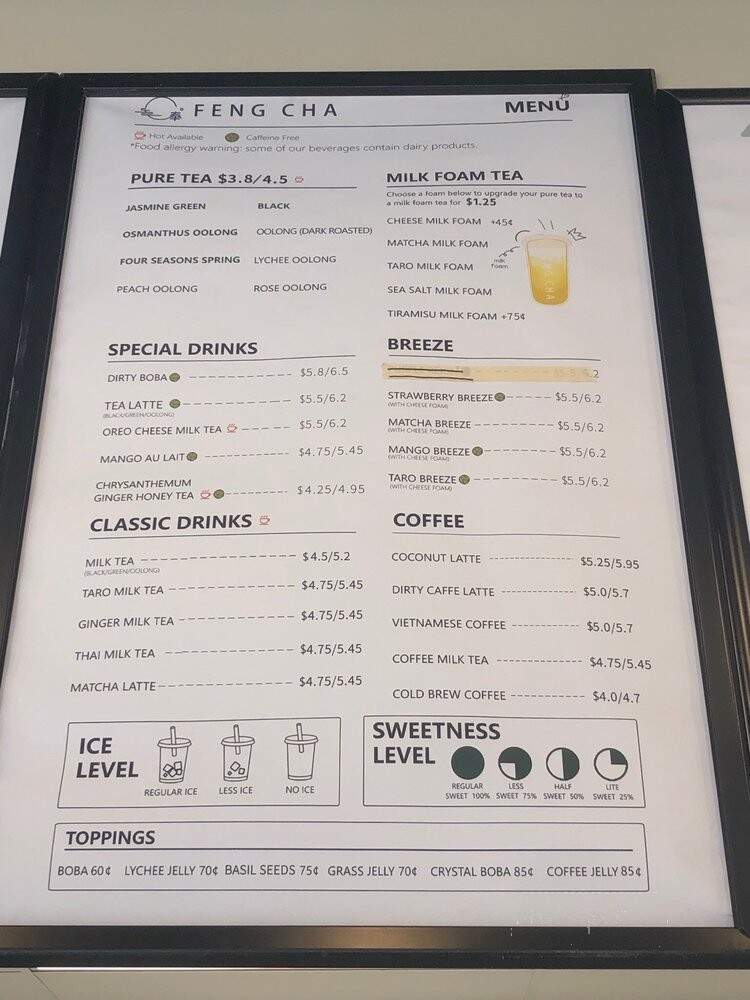 Feng Cha Teahouse - Minneapolis, MN menu_pic