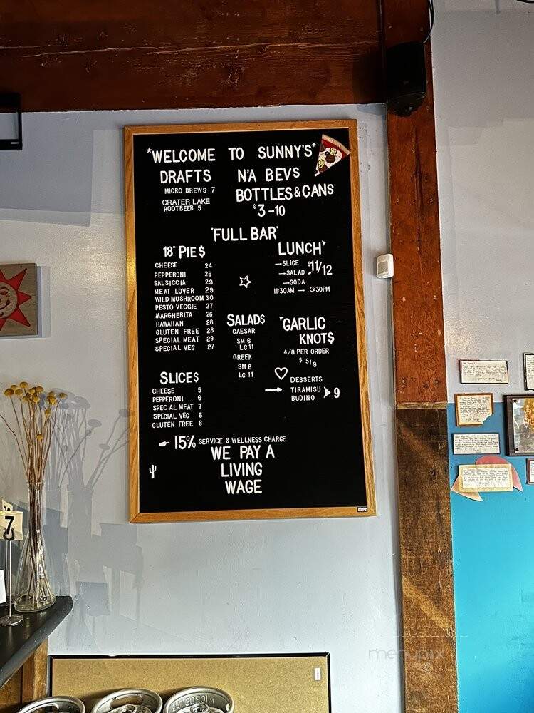 Sunny's Pizza - Portland, OR menu_pic