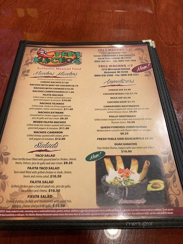 Tres Machos - Richmond, VA menu_pic