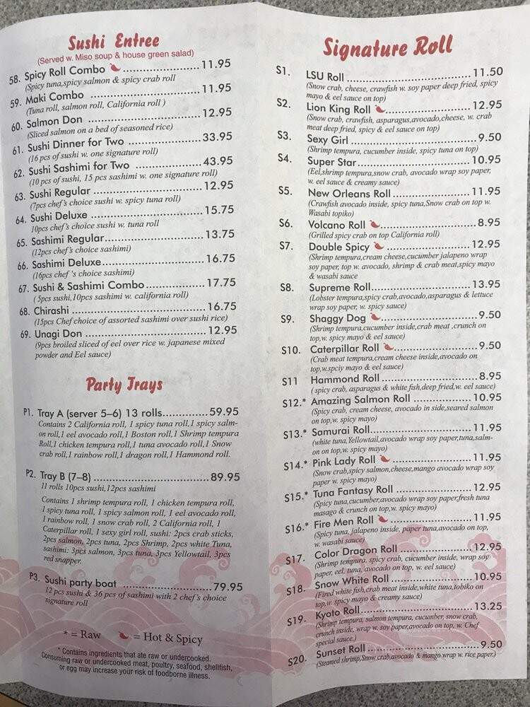 Kyoto Sushi & Hibachi - Hammond, LA menu_pic
