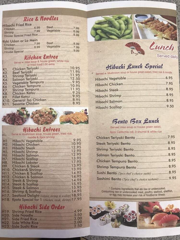 Kyoto Sushi & Hibachi - Hammond, LA menu_pic