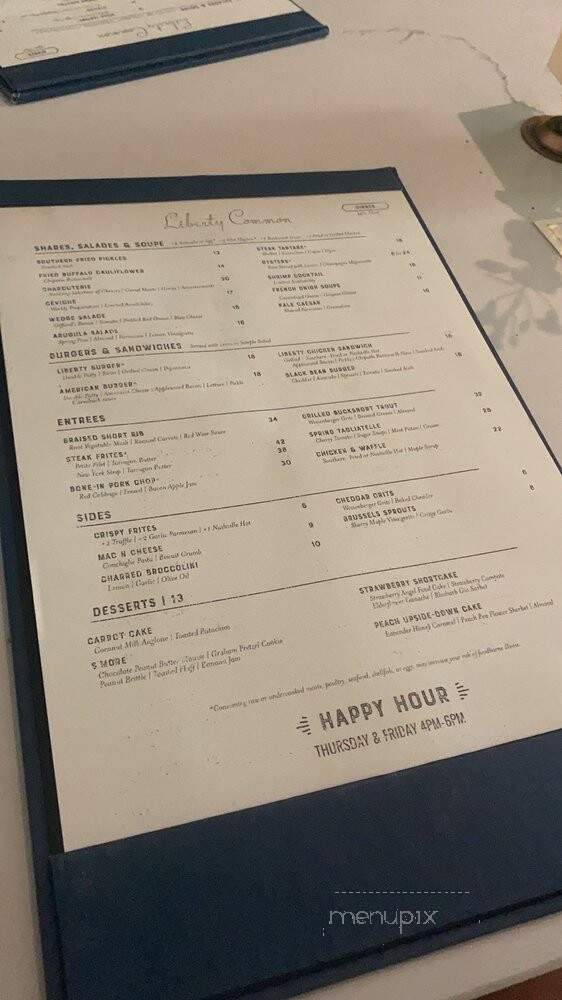 Liberty Common - Nashville, TN menu_pic