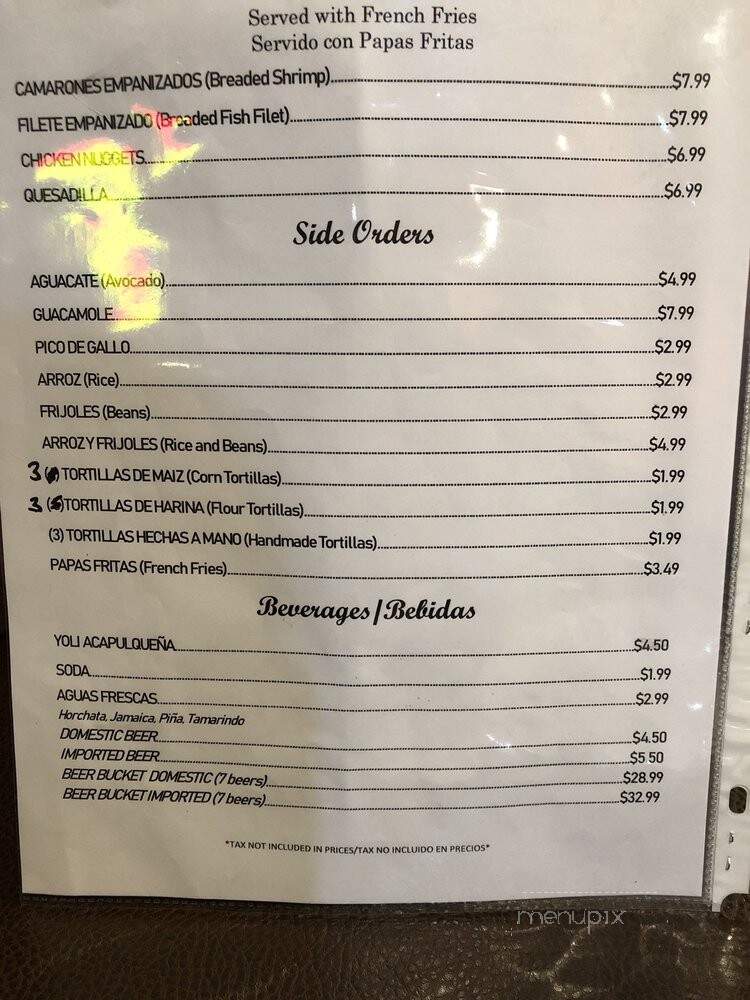 El Bukanas Mariscos - Sacramento, CA menu_pic