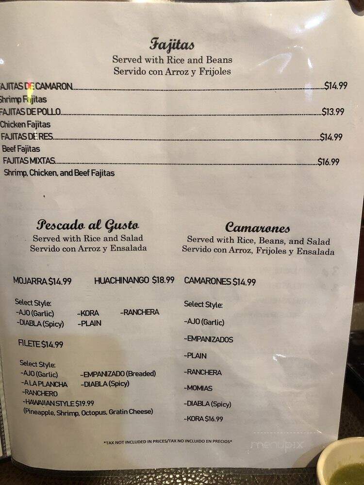 El Bukanas Mariscos - Sacramento, CA menu_pic