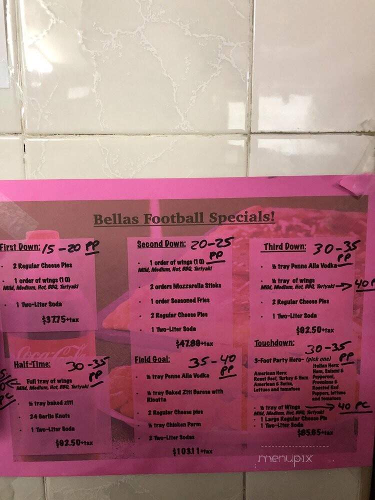 Bellas Pizza & Panini - Oceanside, NY menu_pic