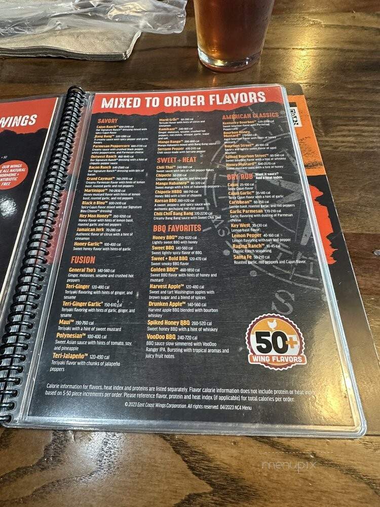 East Coast Wings & Grill - Denver, NC menu_pic