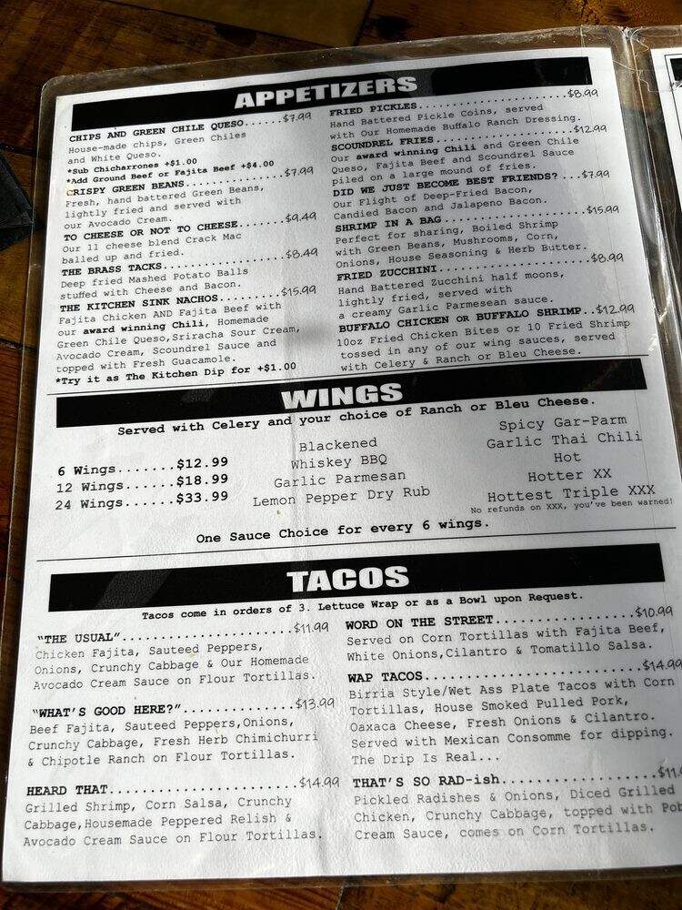 Scholars and Scoundrels - Katy, TX menu_pic