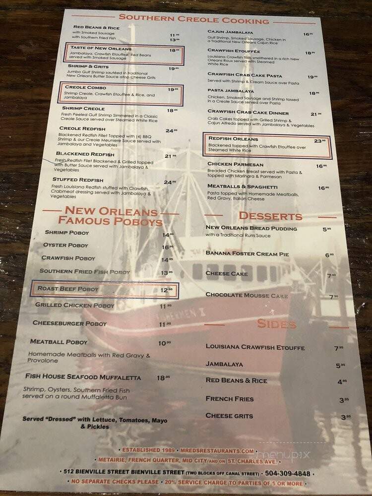 Mr Ed's Oyster Bar & Fish House - New Orleans, LA menu_pic