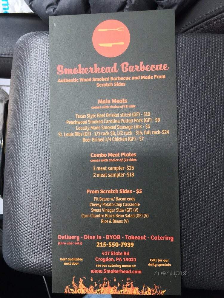 Smokerhead Barbecue - Croydon, PA menu_pic
