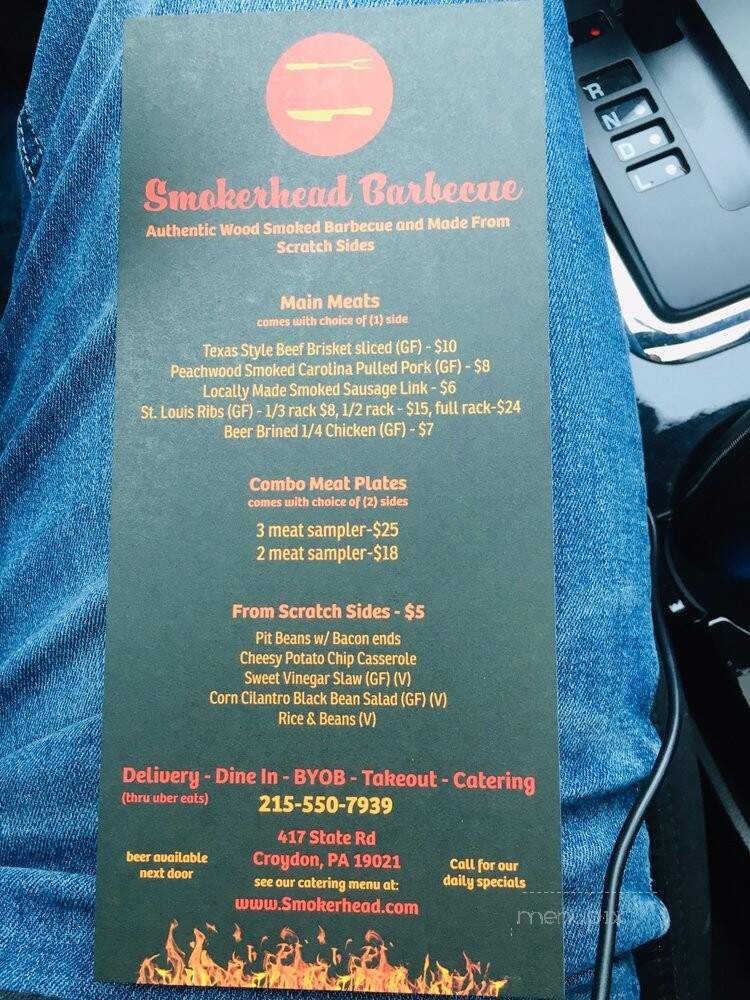 Smokerhead Barbecue - Croydon, PA menu_pic