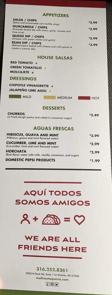 Molino's Taqueria - Wichita, KS menu_pic
