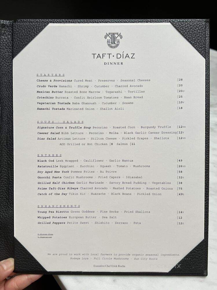 Taft Diaz - El Paso, TX menu_pic