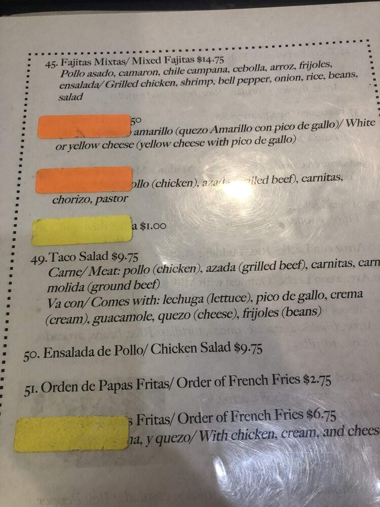 Restaurante Honduras - Nashville, TN menu_pic