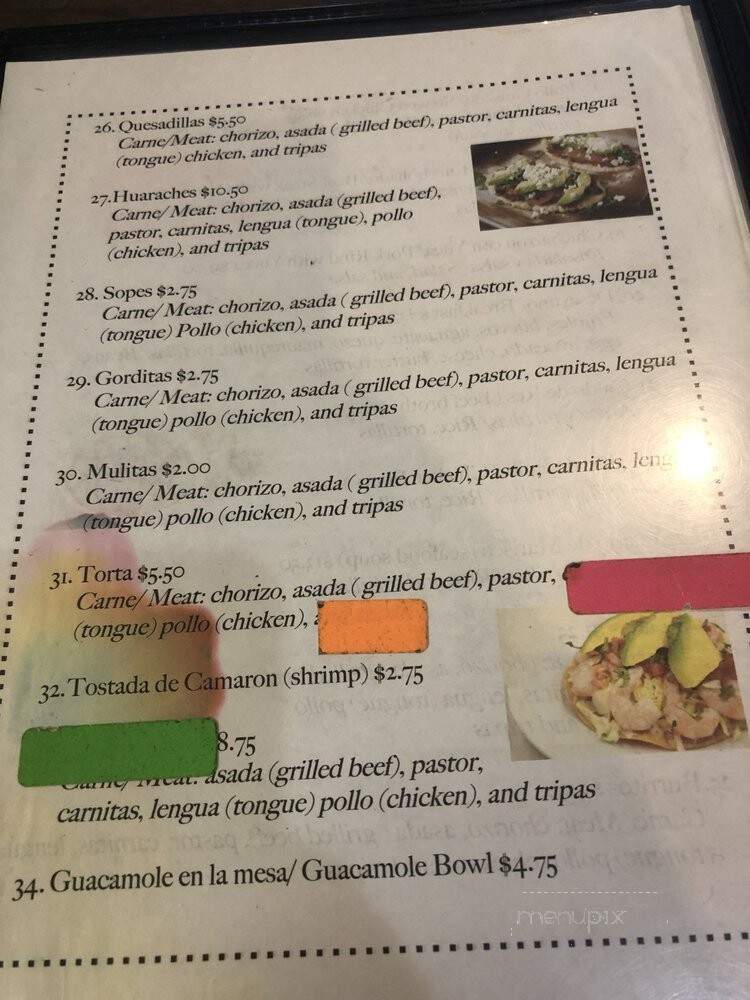 Restaurante Honduras - Nashville, TN menu_pic