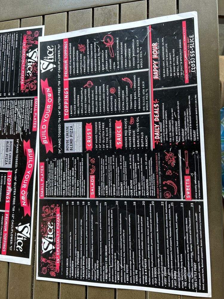 Slice Pizza & Brewhouse - Birmingham, AL menu_pic