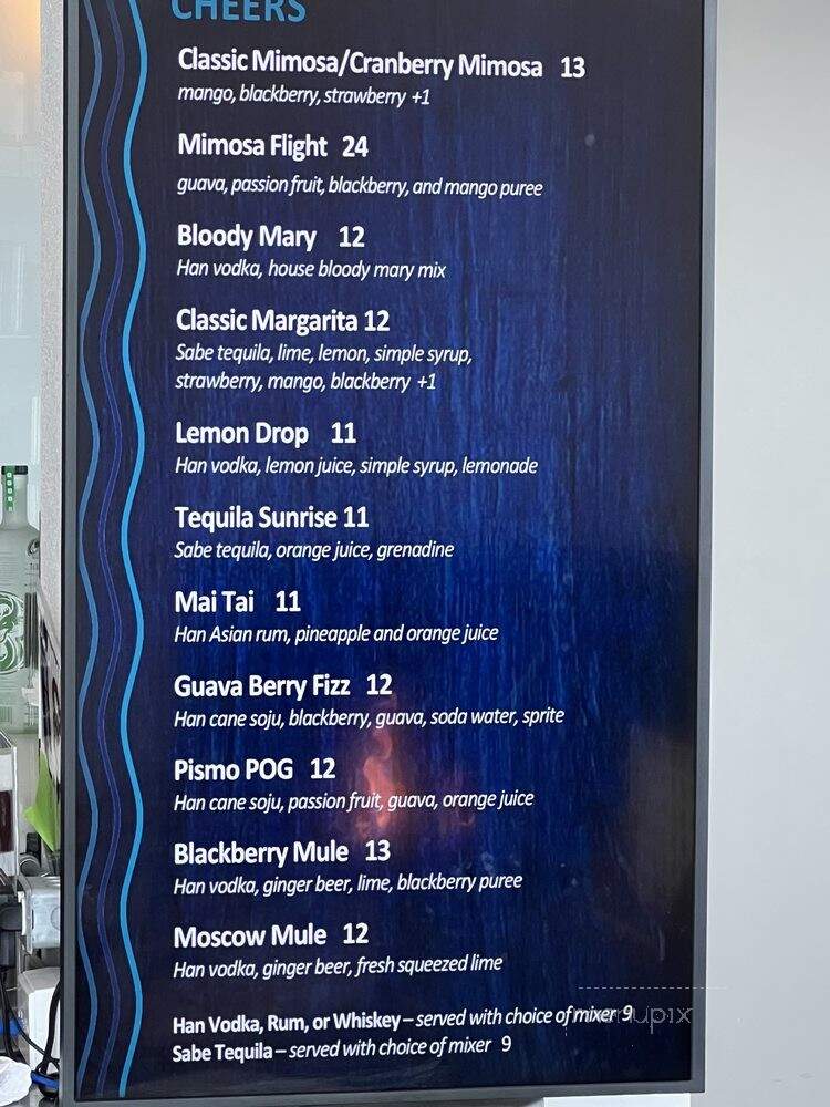 The Deck at Sandcastle Hotel on the Beach - Pismo Beach, CA menu_pic