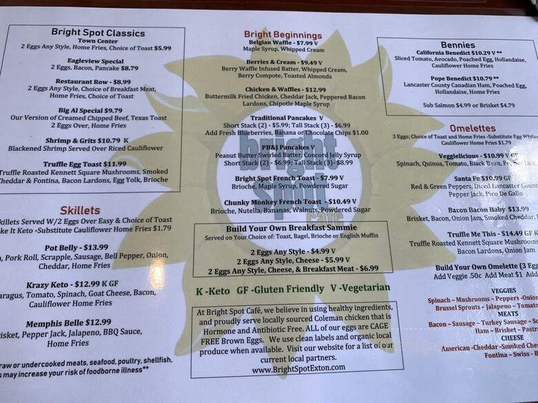 Bright Spot Cafe - Exton, PA menu_pic
