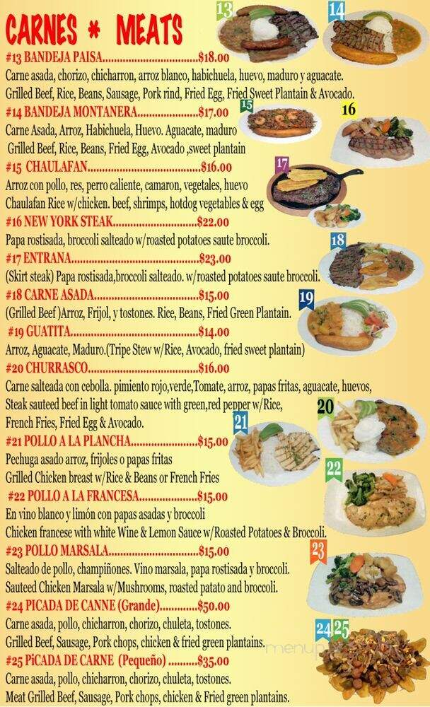 Sueno Americano Bar Restaurant - New York, NY menu_pic