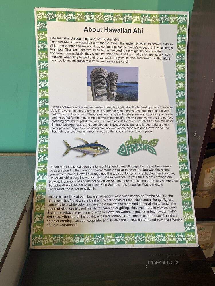 Aloha Fresh - San Jose, CA menu_pic