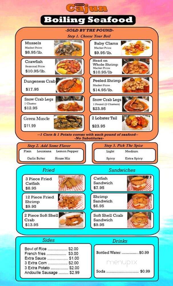 Sweet Cajun Boiling Seafood - Saint Paul, MN menu_pic
