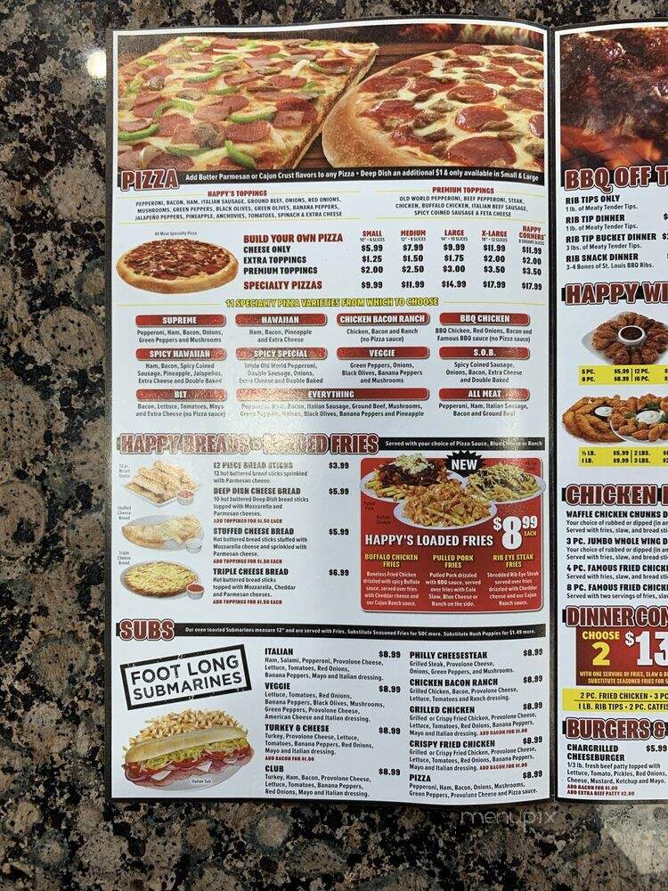 Happy's Pizza - Jackson, MI menu_pic