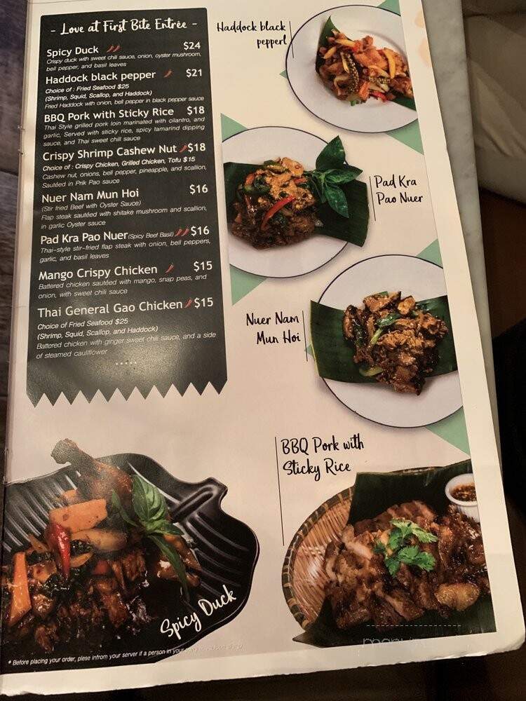Love at First Bite Thai Kitchen and Bar - Lexington, MA menu_pic