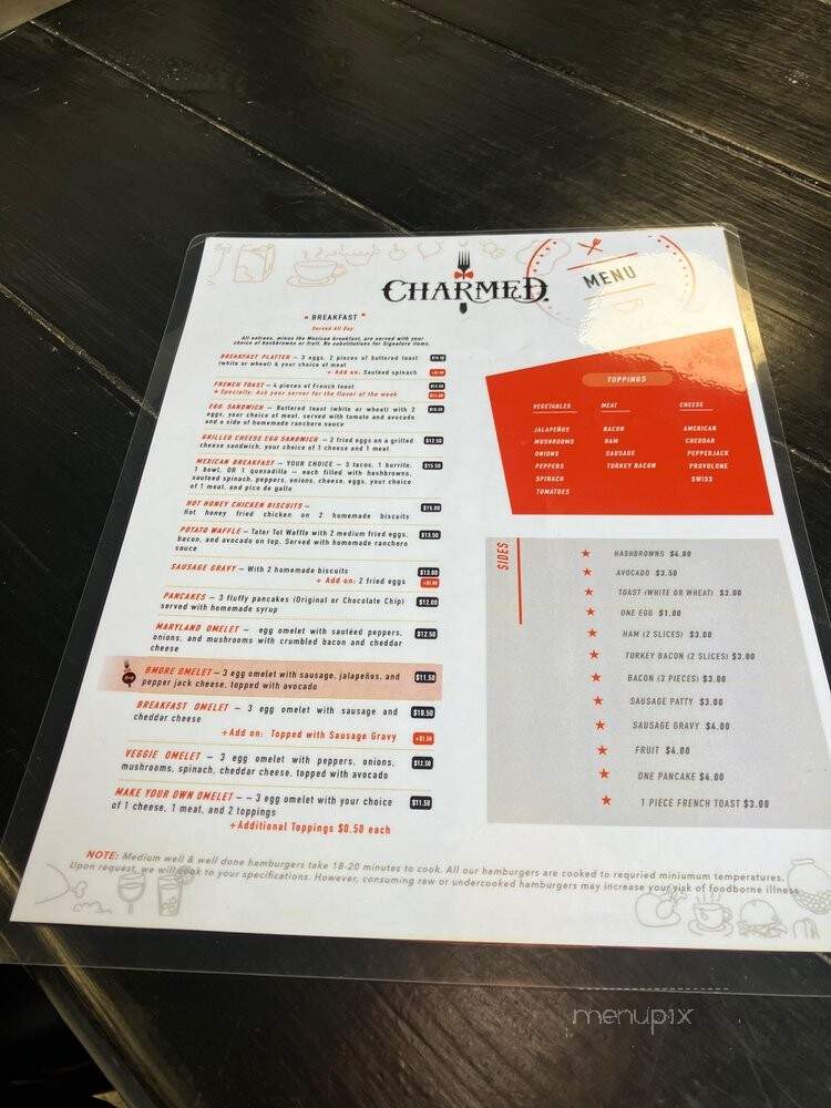 Charmed - Baltimore, MD menu_pic
