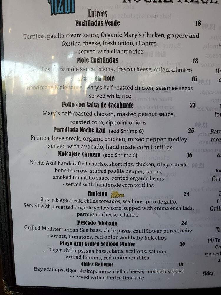 Noche Azul - Santa Clarita, CA menu_pic