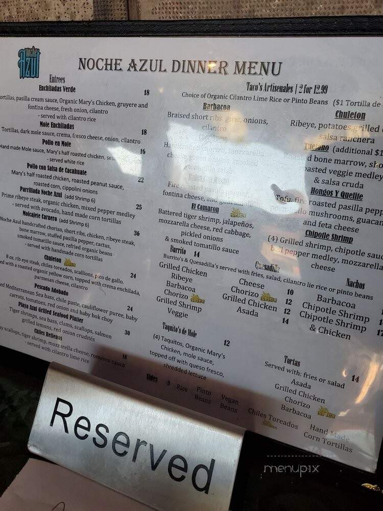 Noche Azul - Santa Clarita, CA menu_pic
