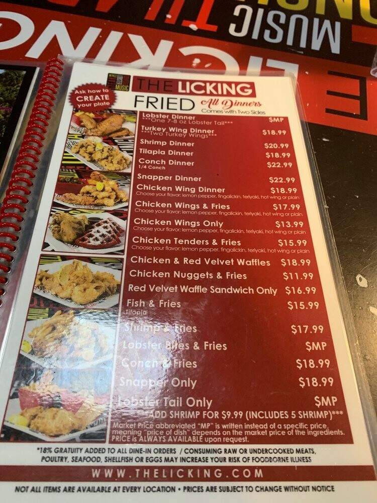 The Licking - Miami Beach, FL menu_pic