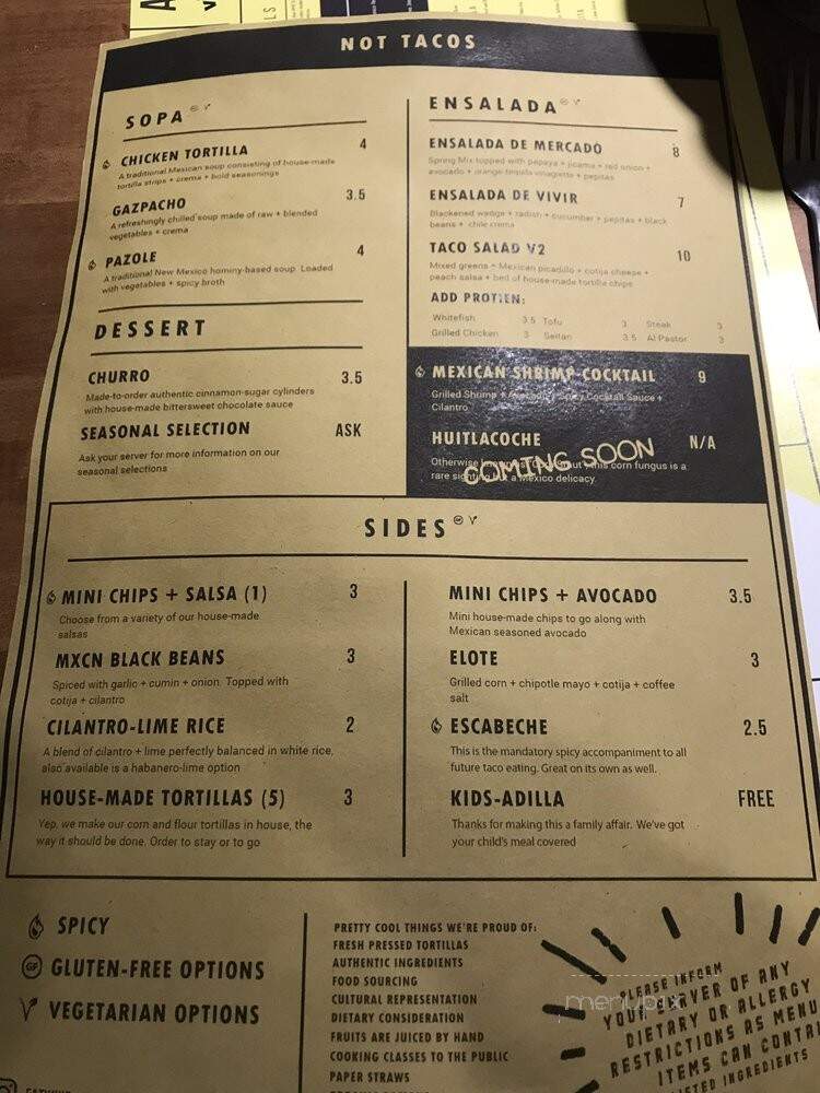Vivir Modern Mexican - Findlay, OH menu_pic