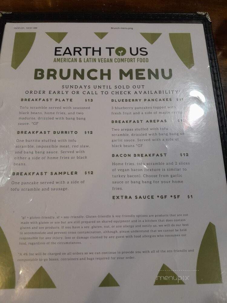 Earth To Us - Durham, NC menu_pic
