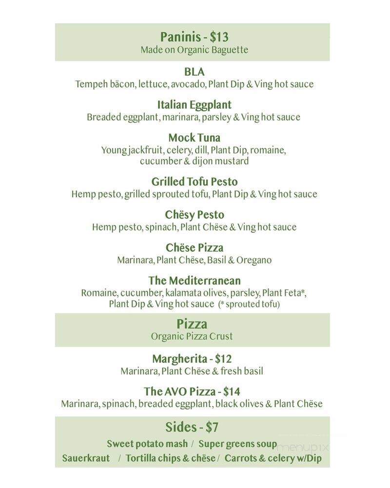AVO Cafe Santa Monica - Santa Monica, CA menu_pic