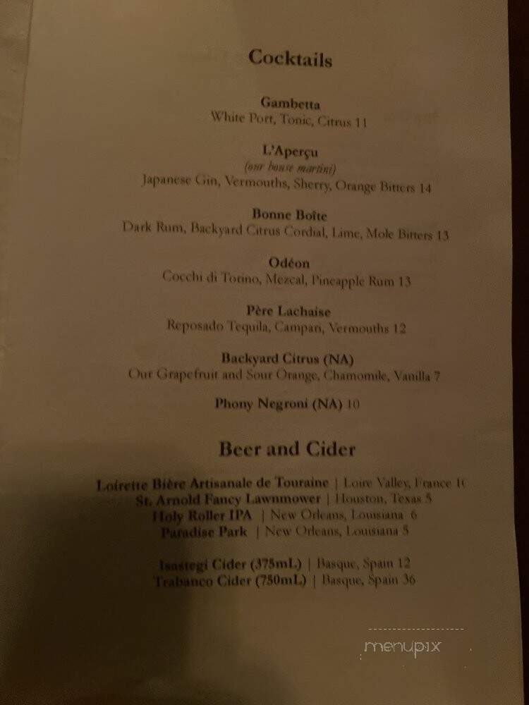 Saint Germain - New Orleans, LA menu_pic