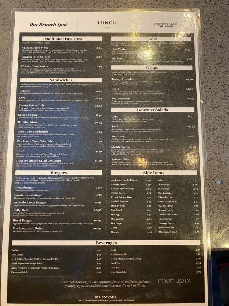 Our Brunch Spot - Keller, TX menu_pic