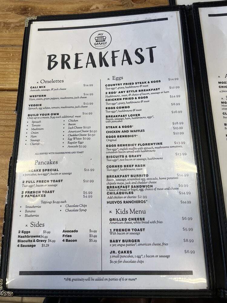 My Garage breakfast - North Las Vegas, NV menu_pic