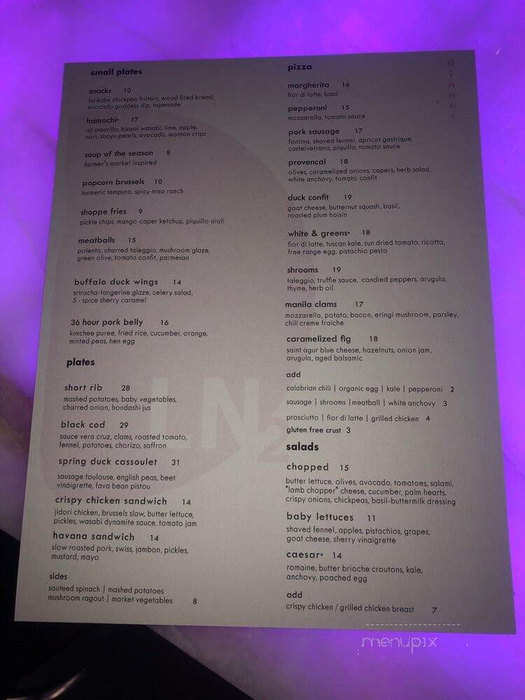 LN2 Pizza Shoppe - Los Angeles, CA menu_pic