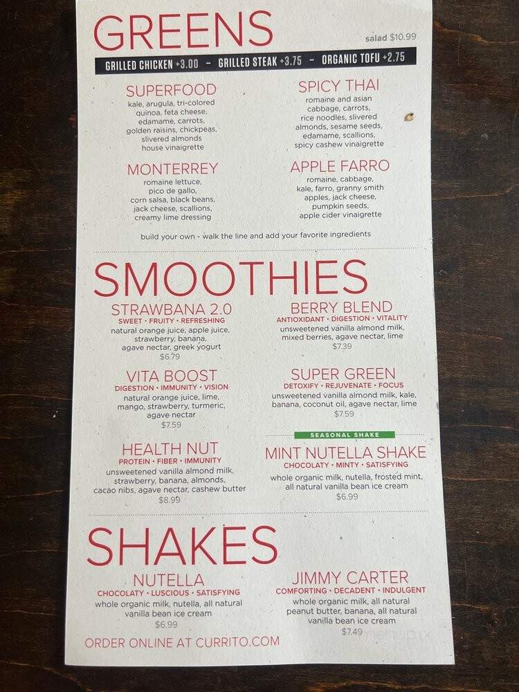 Currito - Lake Mary, FL menu_pic