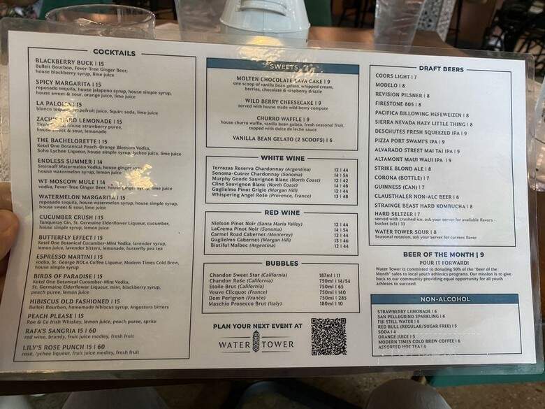 Water Tower Kitchen - Campbell, CA menu_pic