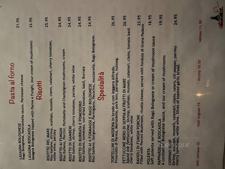 La Pergoletta - Los Angeles, CA menu_pic