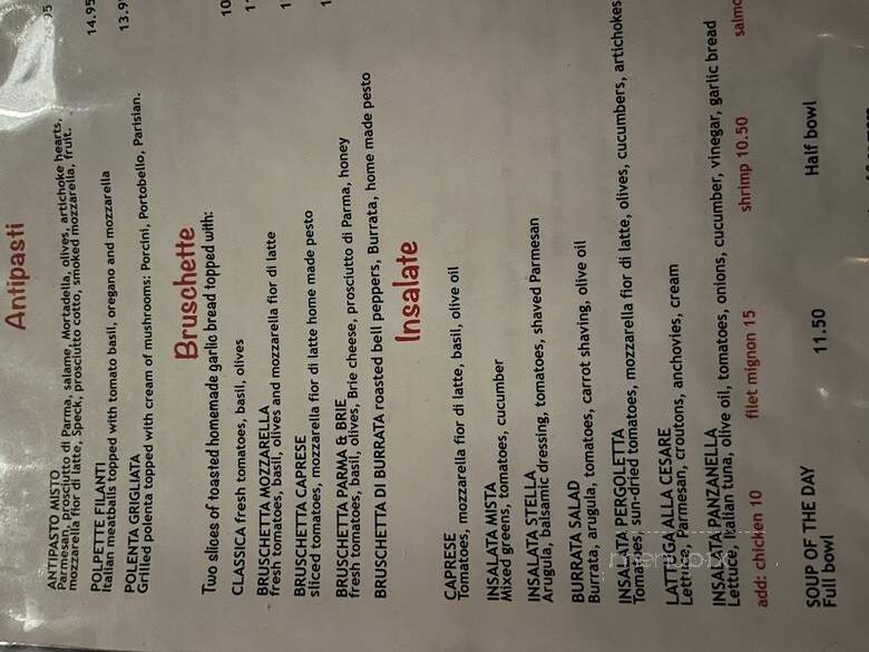 La Pergoletta - Los Angeles, CA menu_pic
