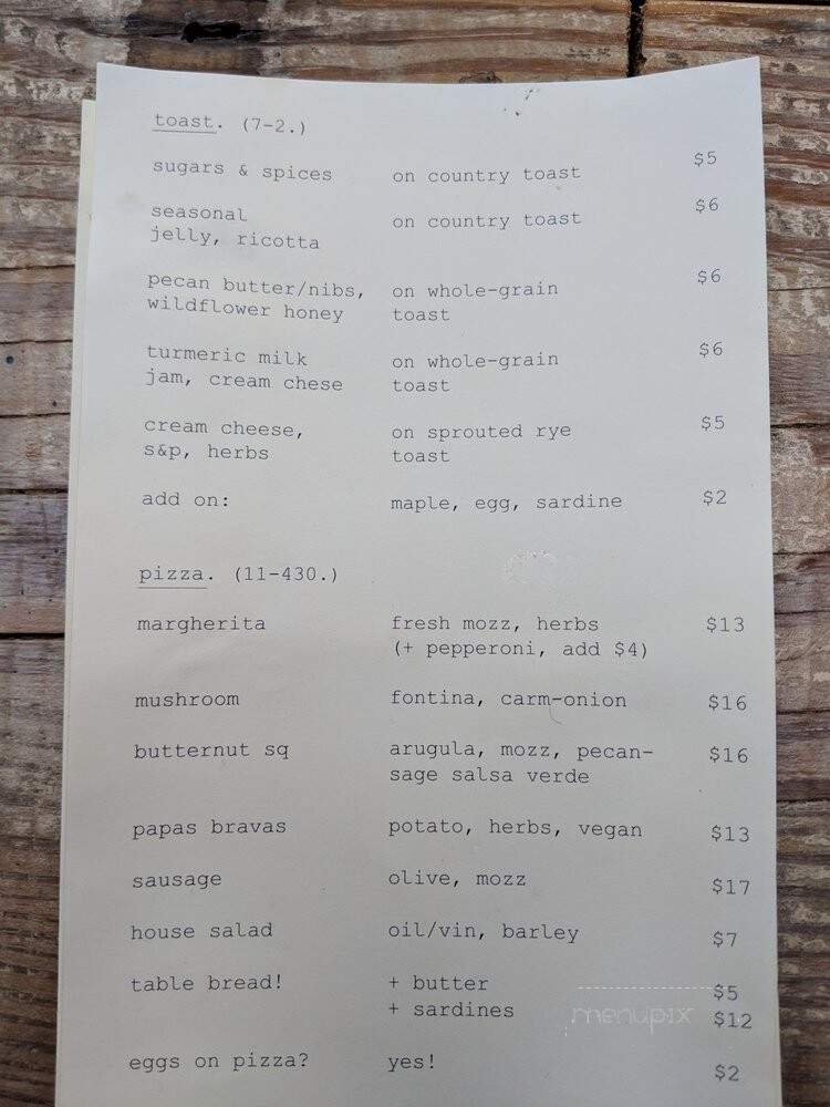 Middle Brow Bungalow - Chicago, IL menu_pic