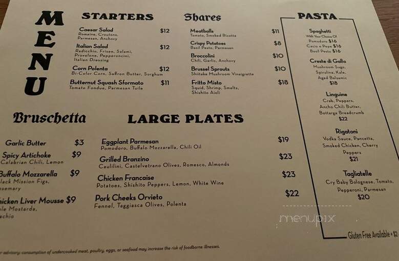 Cry Baby Pasta - Philadelphia, PA menu_pic